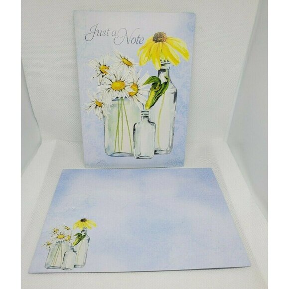 Just A Note Yellow Floral Daisy Graphics Greeting Card With Matching Envelope - Picture 1 of 9